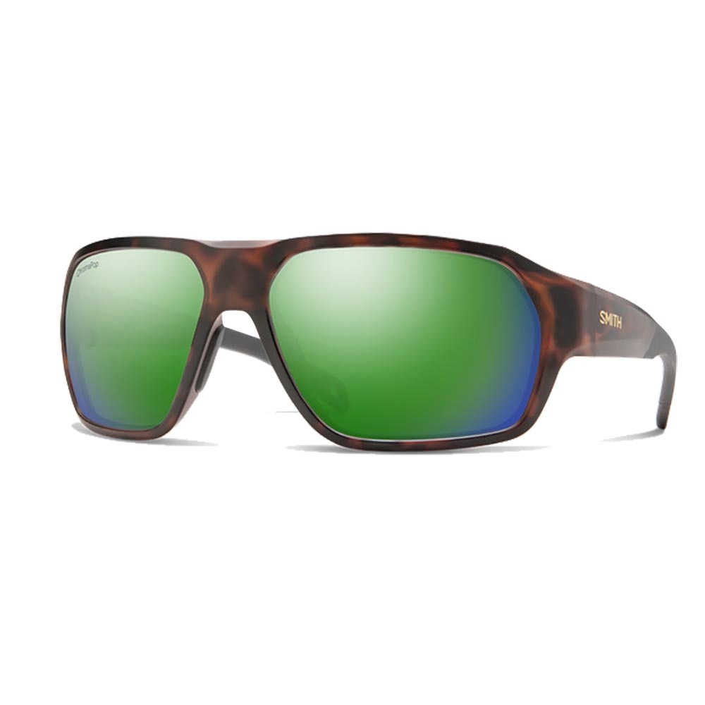 Smith Deckboss Glass Sunglasses Polarized Chromapop in Tortoise with Green Mirror